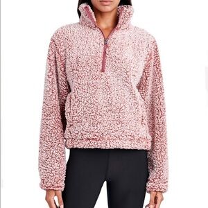 NWT Sage Collective Jet Setter Berber Fleece Half-Zip Sweater Dark Brown Size M‎